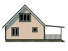 Двухэтажный дом с двухскатной крышей К2-9