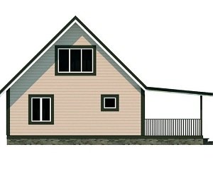 Двухэтажный дом с двухскатной крышей К2-9