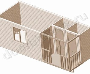 №6 Бытовка с крыльцом 2х1м и двумя хоз. помещениями (утепленная)