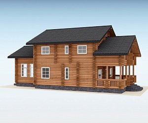 Дом из оцилиндрованного бревна "Катрин"