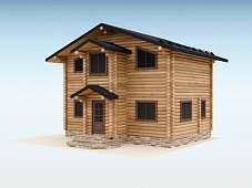 Дом из оцилиндрованного бревна "Uno"