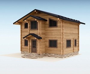 Дом из оцилиндрованного бревна "Uno"