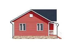 Одноэтажный дом с двухскатной крышей К1-10