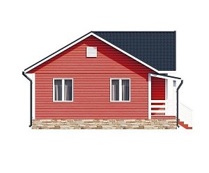 Одноэтажный дом с двухскатной крышей К1-10