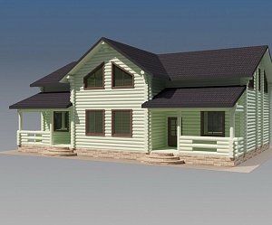 Дом из оцилиндрованного бревна "ФЕМИЛИ"