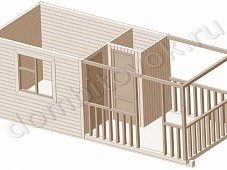 Бытовка дачная с верандой и хозяйственным помещением фото