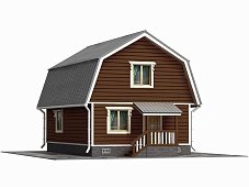 Двухэтажный дом с двухскатной крышей К2-8
