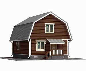 Двухэтажный дом с двухскатной крышей К2-8