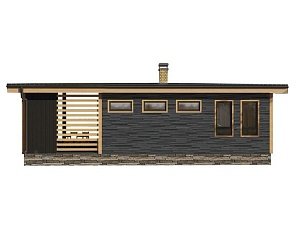 Одноэтажный дом с односкатной крышей К1-3