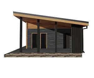 Одноэтажный дом с односкатной крышей К1-3