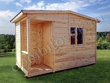 Бытовка с крыльцом и хозяйственным помещением фото