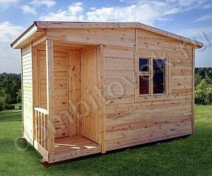 №20 Бытовка с двухскатной крышей, крылечком 1х1м и хоз. помещением (утепленная)