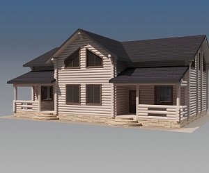 Дом из оцилиндрованного бревна "ФЕМИЛИ"
