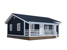 Одноэтажный дом с двухскатной крышей К1-5