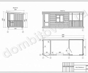 №27 Бытовка с верандой и металлической дверью (утеплённая)