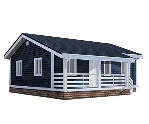Одноэтажный дом с двухскатной крышей К1-5