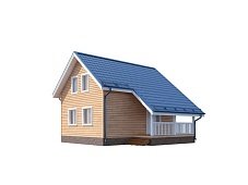 Двухэтажный дом с двухскатной крышей К2-4