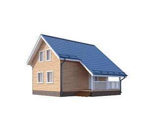 Двухэтажный дом с двухскатной крышей К2-4
