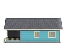 Одноэтажный дом с двухскатной крышей К1-4