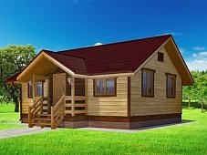 Одноэтажный дом с двухскатной крышей К1-12
