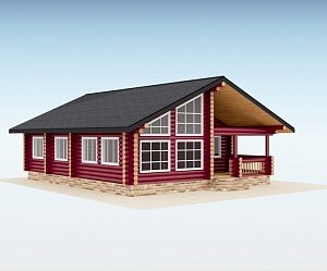 Дом из оцилиндрованного бревна "Rose"