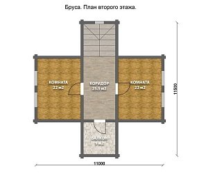 Дом из оцилиндрованного бревна "БРУСА"