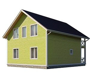Двухэтажный дом с двухскатной крышей К2-12