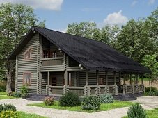 Дом из оцилиндрованного бревна "ДУО"