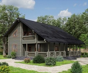 Дом из оцилиндрованного бревна "ДУО"