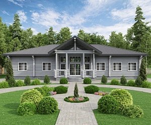 Дом из оцилиндрованного бревна "House"