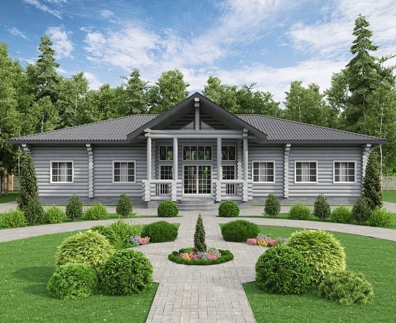 Дом из оцилиндрованного бревна "House"