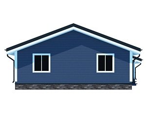 Одноэтажный дом с двухскатной крышей К1-6