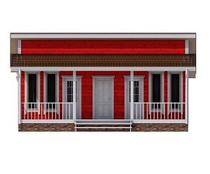 Одноэтажный дом с односкатной крышей К1-2