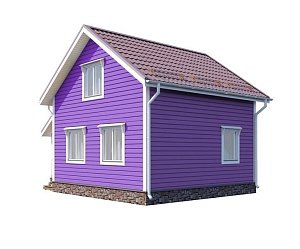 Двухэтажный дом с двухскатной крышей К2-3