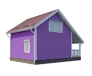 Двухэтажный дом с двухскатной крышей К2-3