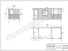Бытовка дачная с верандой и помещением для инвентаря фото