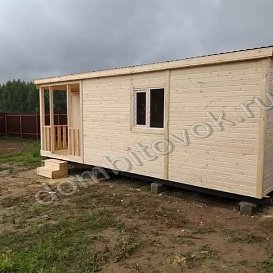 Дачная деревянная бытовка 7х2,3 метра фото