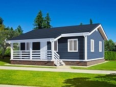 Одноэтажный дом с двухскатной крышей К1-5