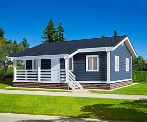 Одноэтажный дом с двухскатной крышей К1-5