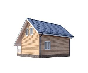 Двухэтажный дом с двухскатной крышей К2-4