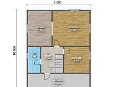 Двухэтажный дом с двухскатной крышей К2-9