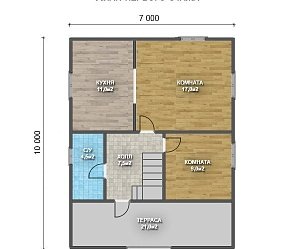 Двухэтажный дом с двухскатной крышей К2-9