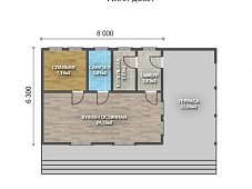 Одноэтажный дом с односкатной крышей К1-3