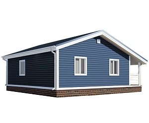 Одноэтажный дом с двухскатной крышей К1-5