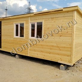 Фото бытовки стандарт с двумя окнами 7х2.3 метра