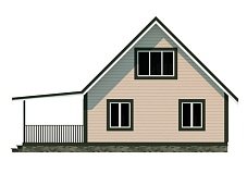 Двухэтажный дом с двухскатной крышей К2-9