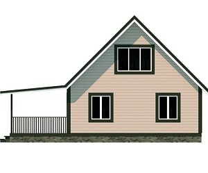 Двухэтажный дом с двухскатной крышей К2-9