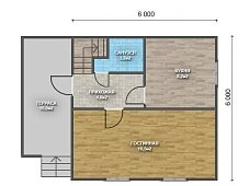 Двухэтажный дом с двухскатной крышей К2-3