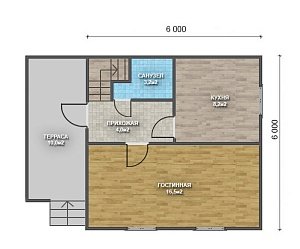 Двухэтажный дом с двухскатной крышей К2-3