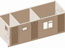 Бытовка дачная с тремя хозяйственными помещениями фото